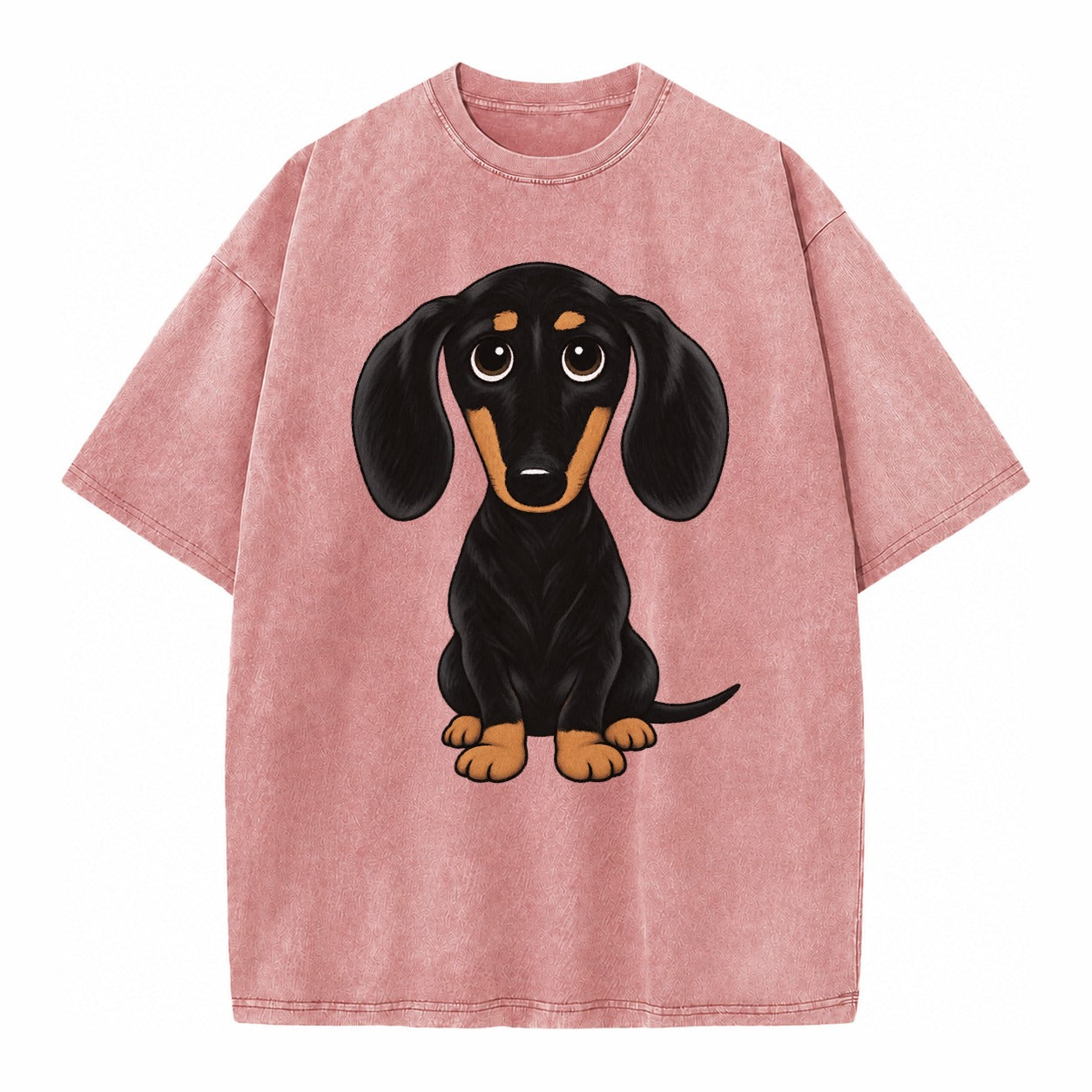 Retro Dachshund Vintage T-shirt – Dusty Rose(Rose)