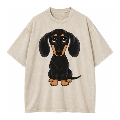 Retro Dachshund Vintage T-shirt – Off White