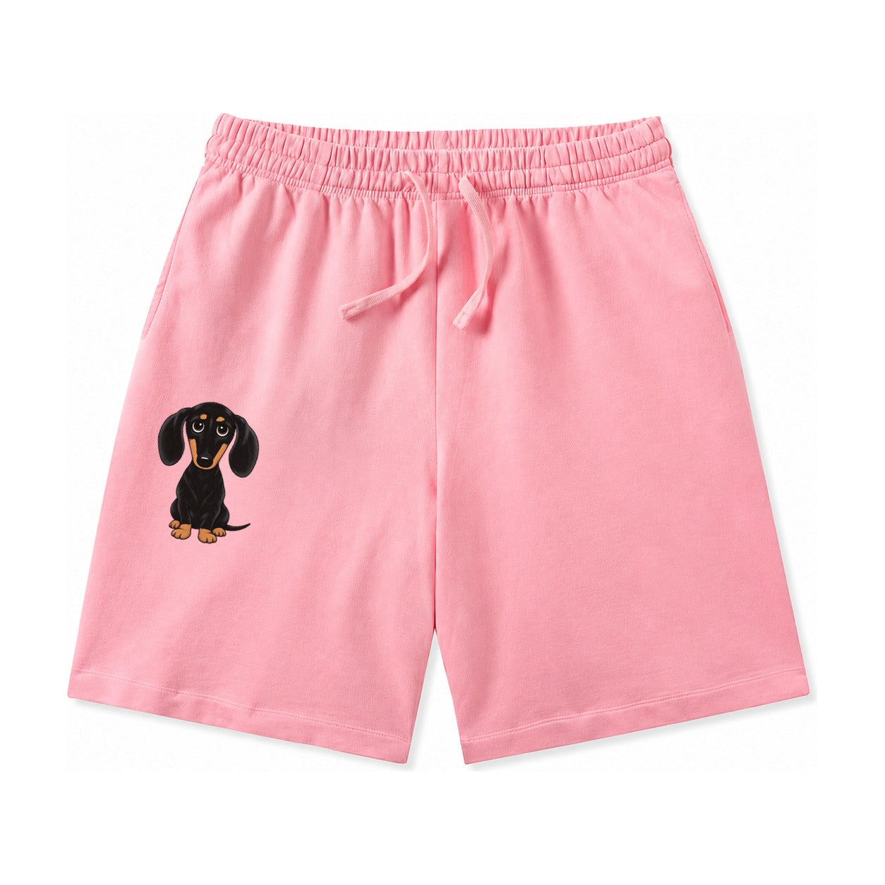 Retro Dachshund Washed Shorts – Pink