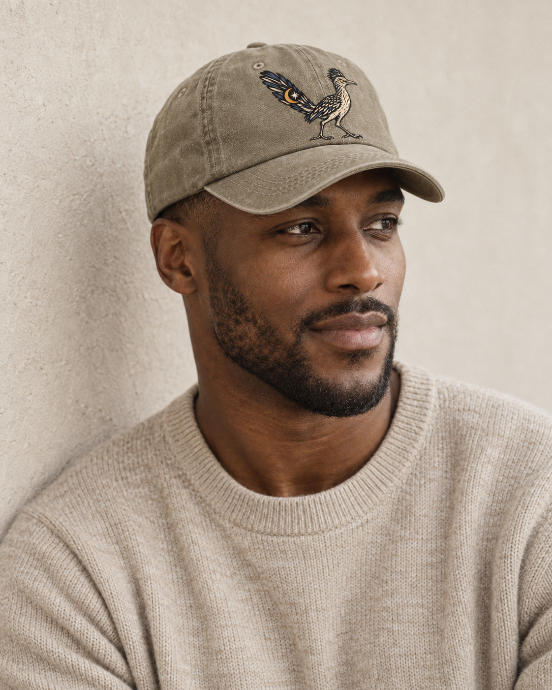 Model wearing the cap