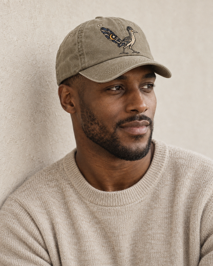 Model wearing the cap