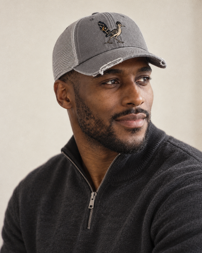 Model wearing the cap