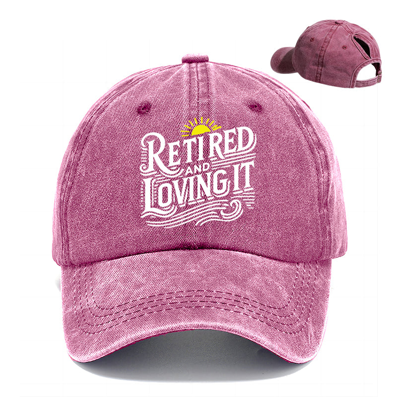 Gorra de béisbol con cola de caballo jubilada y encantada para mujer en primavera y verano