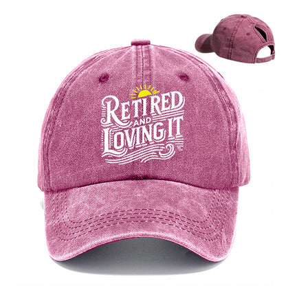 Gorra de béisbol con cola de caballo jubilada y encantada para mujer en primavera y verano