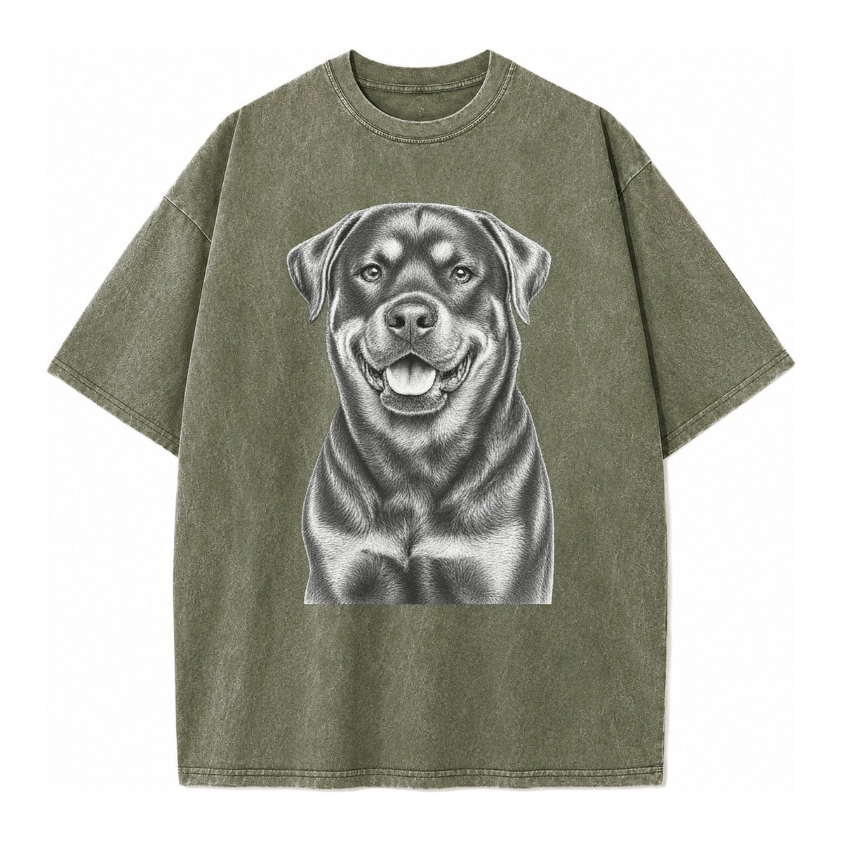 Rottweiler Powerful Guardian Vintage T-shirt – Army Green
