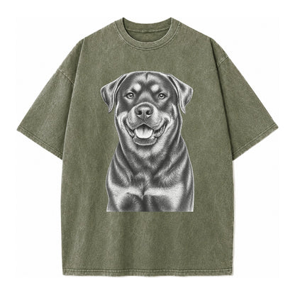 Rottweiler Powerful Guardian Vintage T-shirt – Army Green