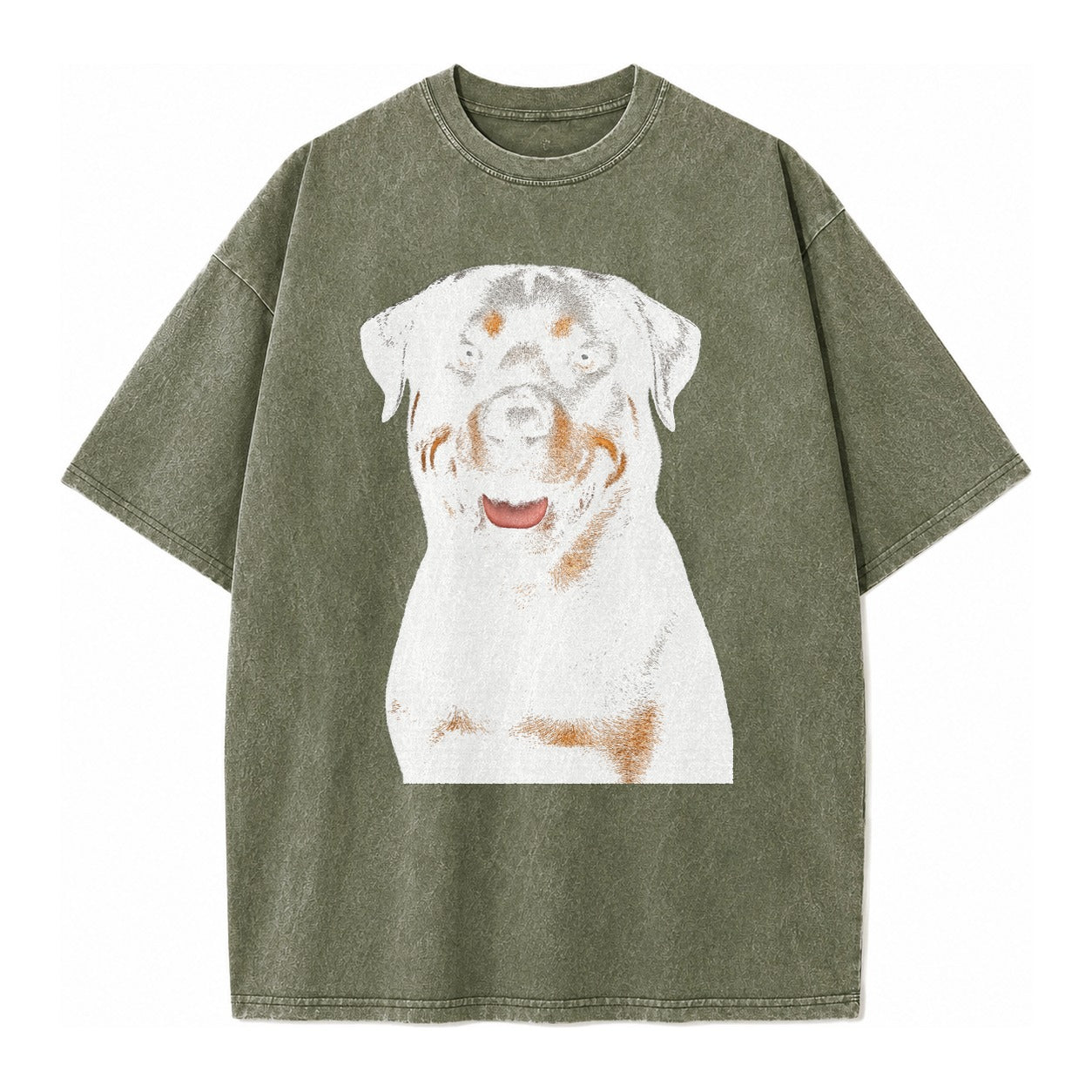 Rottweiler Powerful Guardian Vintage T-shirt – Army Green
