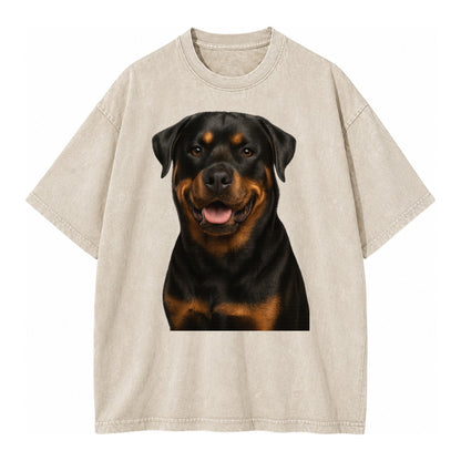 Rottweiler Powerful Guardian Vintage T-shirt – Off White