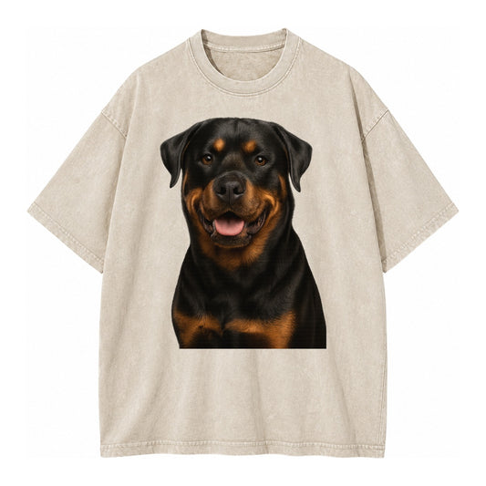 Rottweiler Powerful Guardian Vintage T-shirt – Off White
