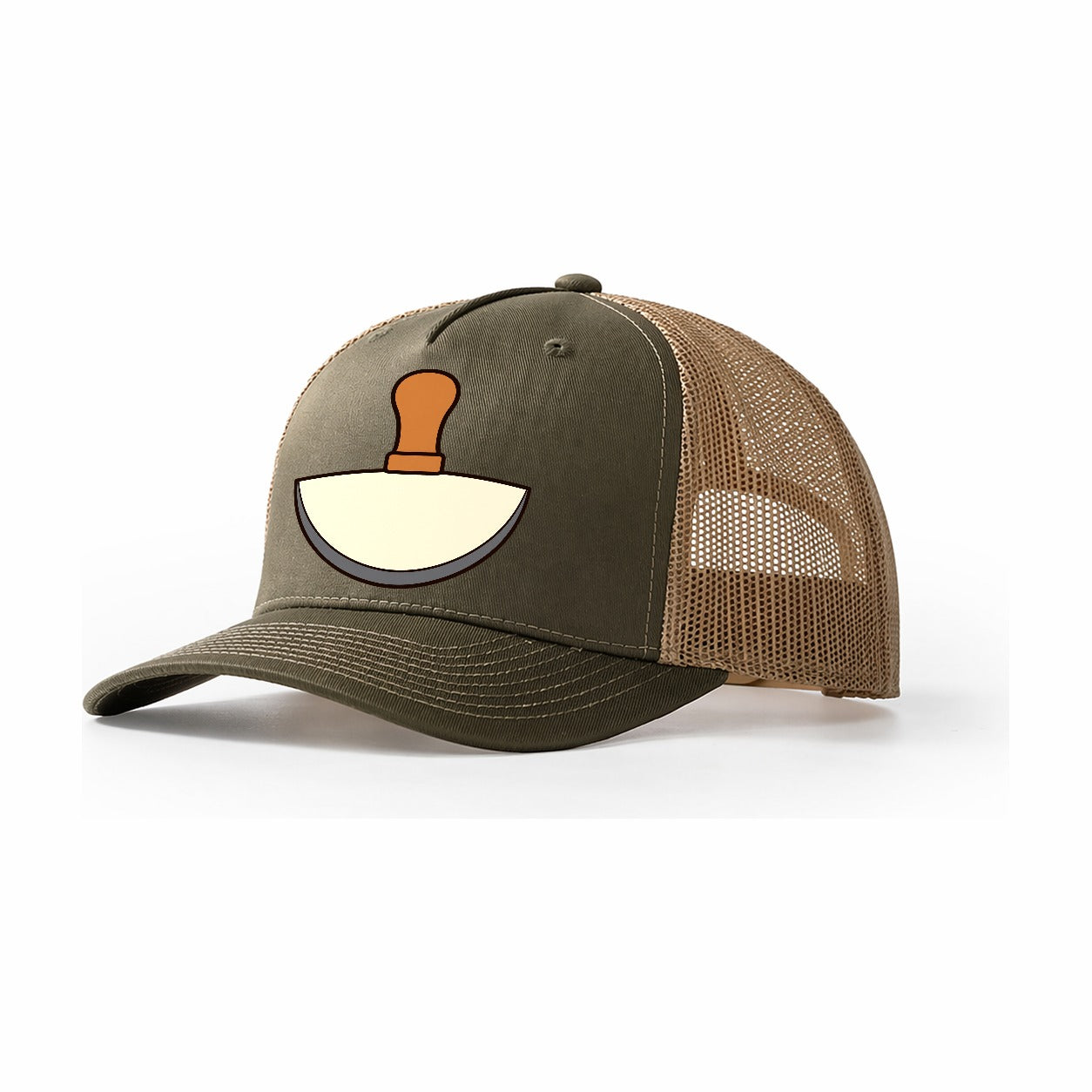 Round Knife Study Leathercraft Trucker Hat – Olive Khaki
