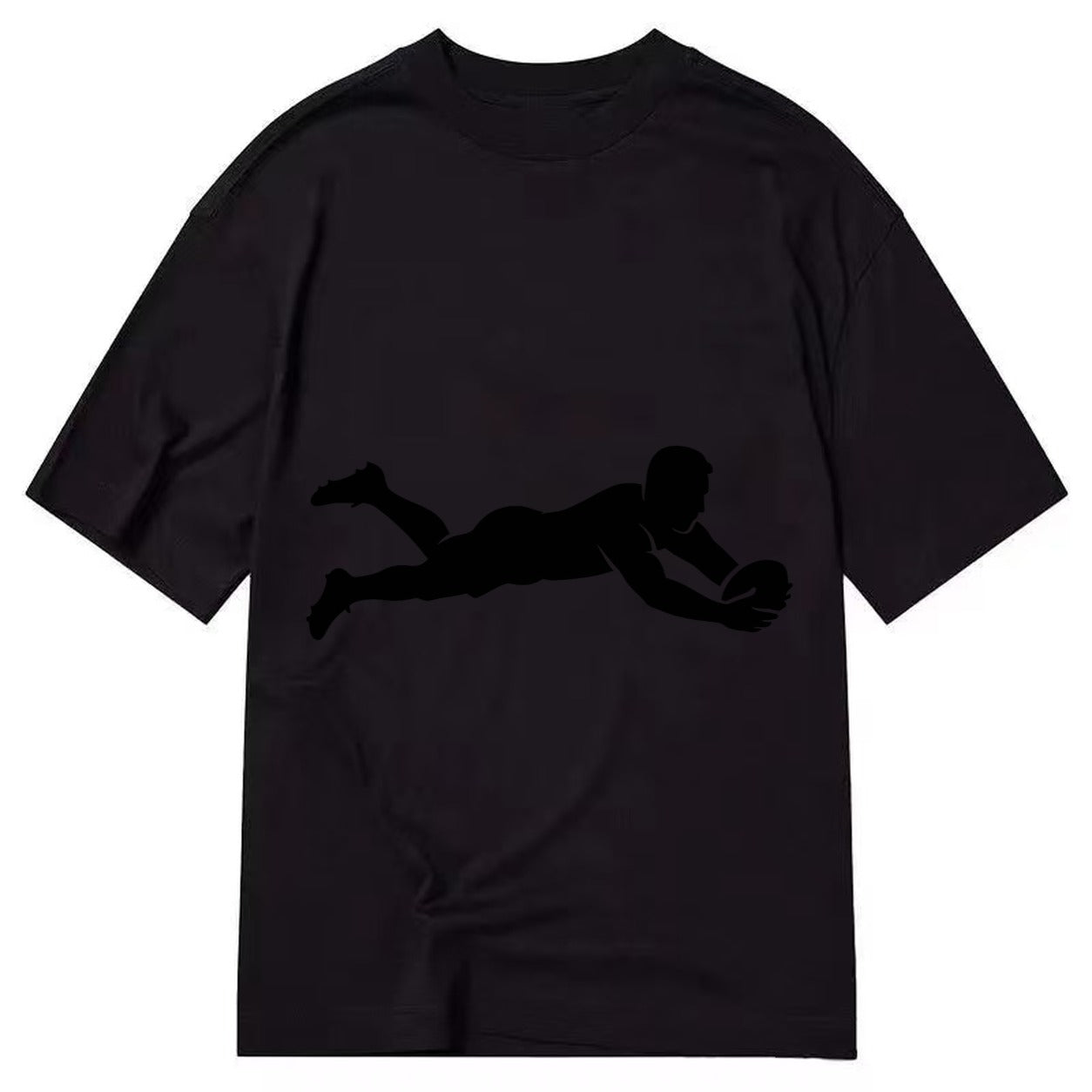 Rugby player diving for try - Classic T-shirt – Black