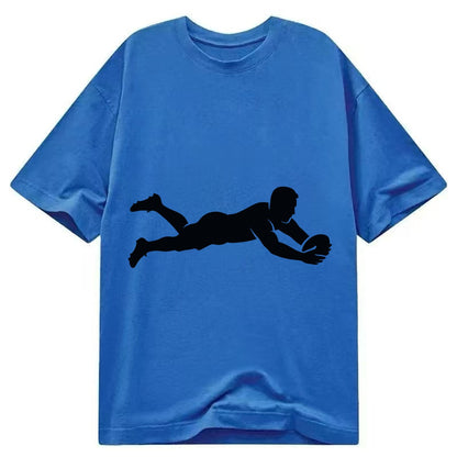 Rugby player diving for try - Classic T-shirt – Blue
