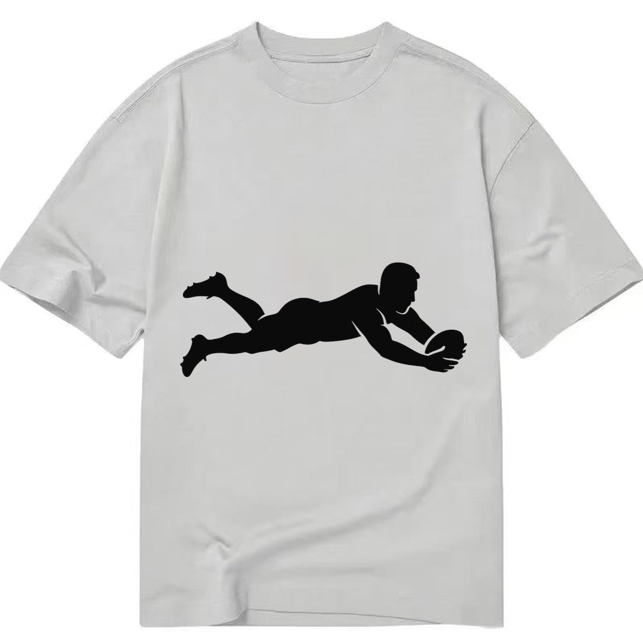 Rugby player diving for try - Classic T-shirt – Grey