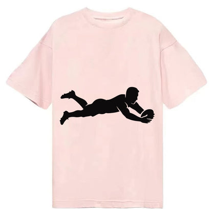 Rugby player diving for try - Classic T-shirt – Pink