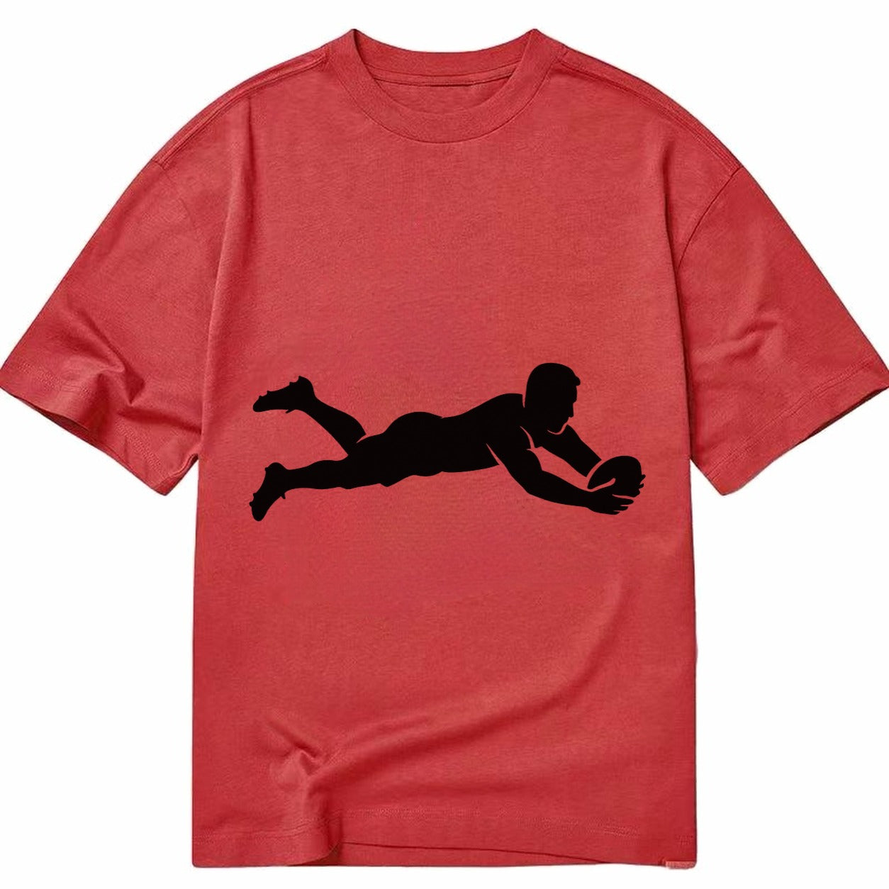 Rugby player diving for try - Classic T-shirt – Red