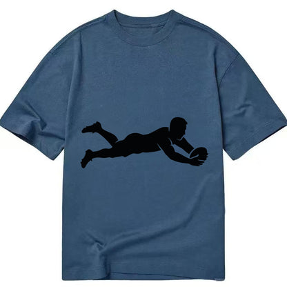 Rugby player diving for try - Classic T-shirt – Twilight