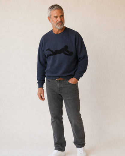 Rugby Player Diving For Try Fleece Sweatshirt – studio model photo