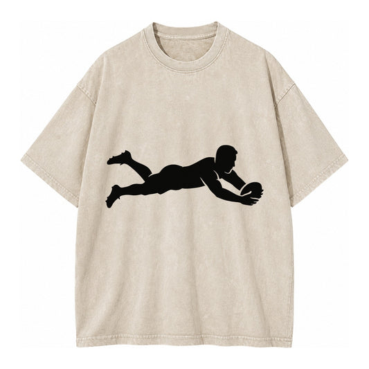 Rugby player diving for try - Vintage T-shirt – Off White