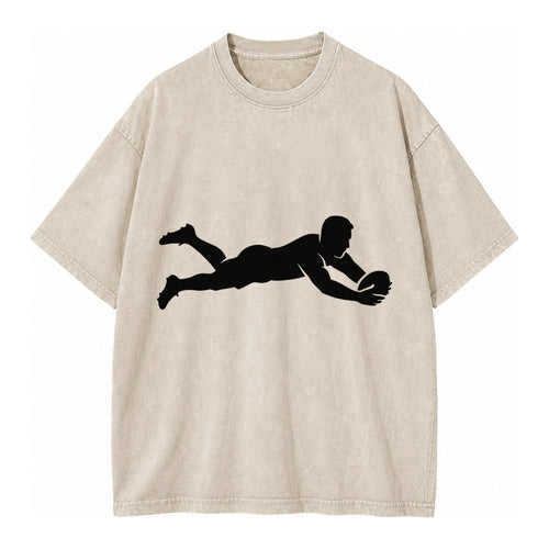 Rugby player diving for try - Vintage T-shirt
