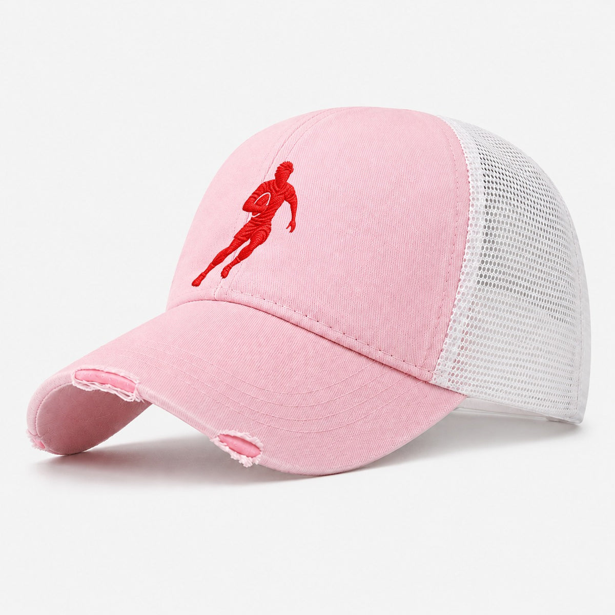 Rugby Sidestep Carry Micro Motion Mark Washed Trucker Hat – Light Pink