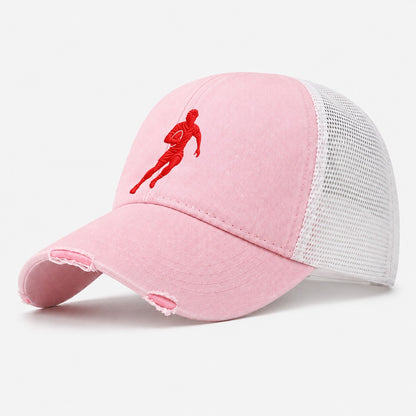 Rugby Sidestep Carry Micro Motion Mark Washed Trucker Hat – Light Pink