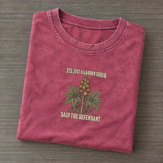 Said The Defendant Botanical Warnings Vintage T-shirt – Raspberry
