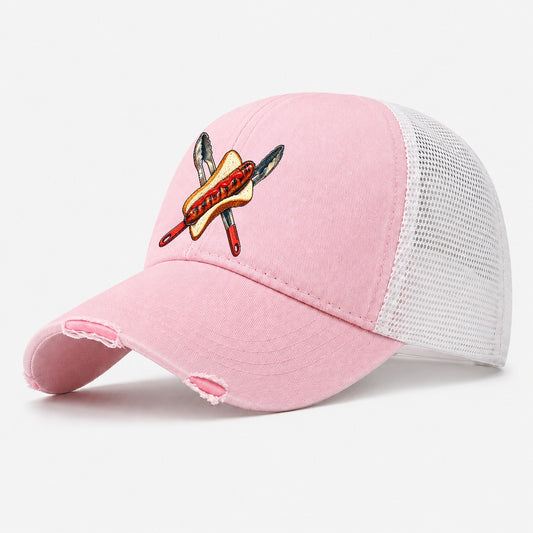 Sausage Sizzle Bread And Tongs Australia Cultural Icons Washed Trucker Hat – Light Pink