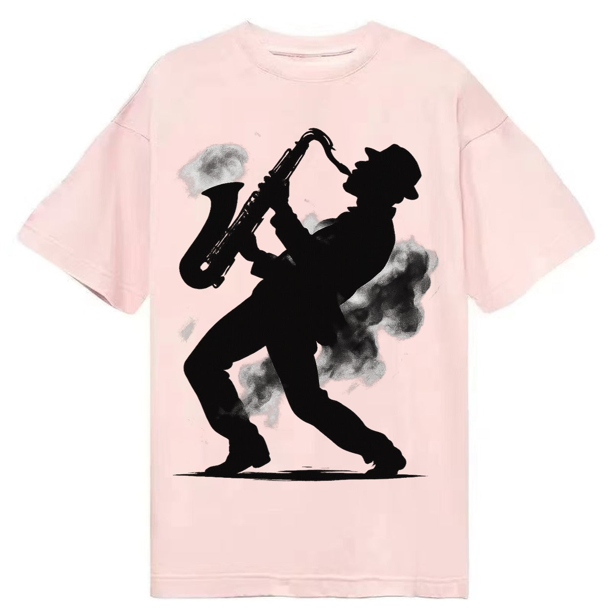 Saxophonist Playing Jazz In Smoky Room Classic T-shirt – pink