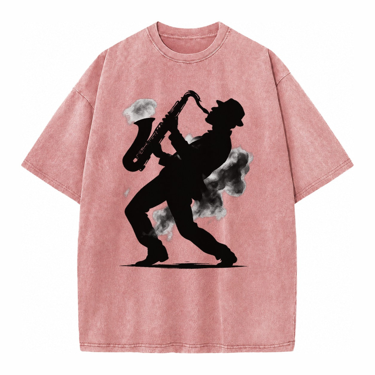 Saxophonist Playing Jazz In Smoky Room Vintage T-shirt – dusty-rose