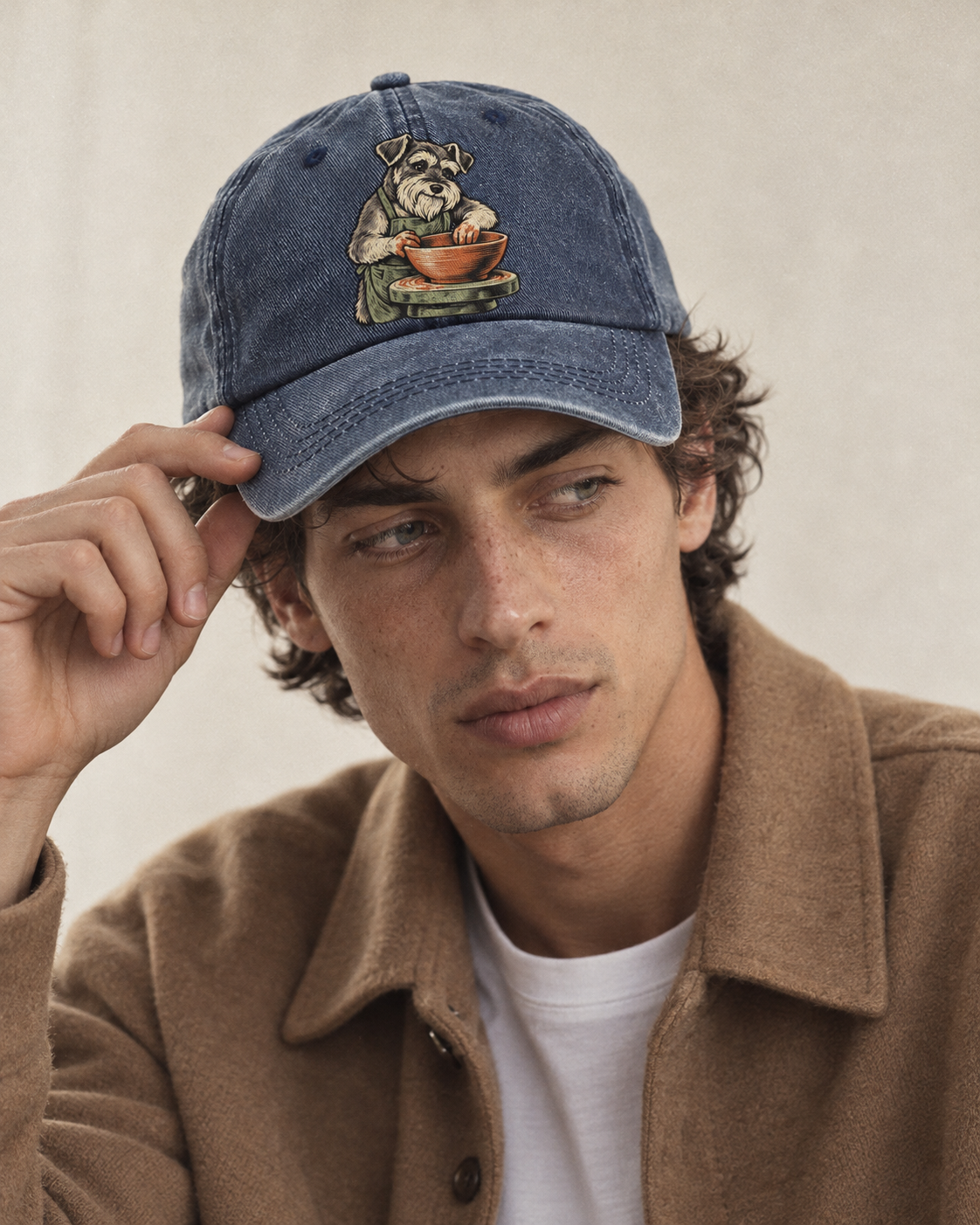 Model wearing the cap