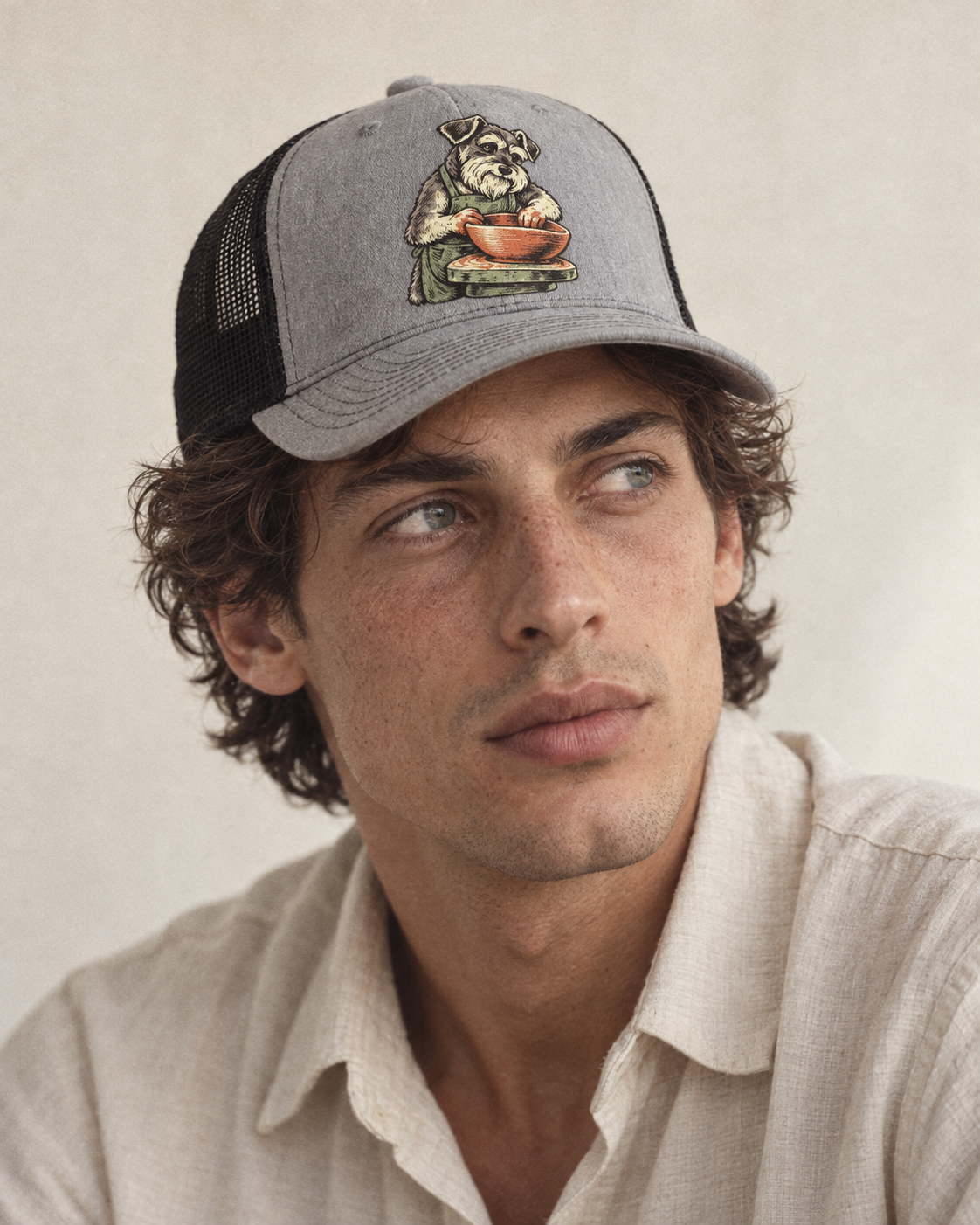Model wearing the cap