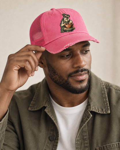 Model wearing the cap