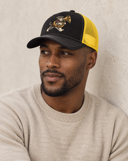 Model wearing the cap
