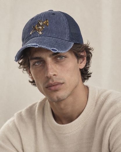 Model wearing the cap