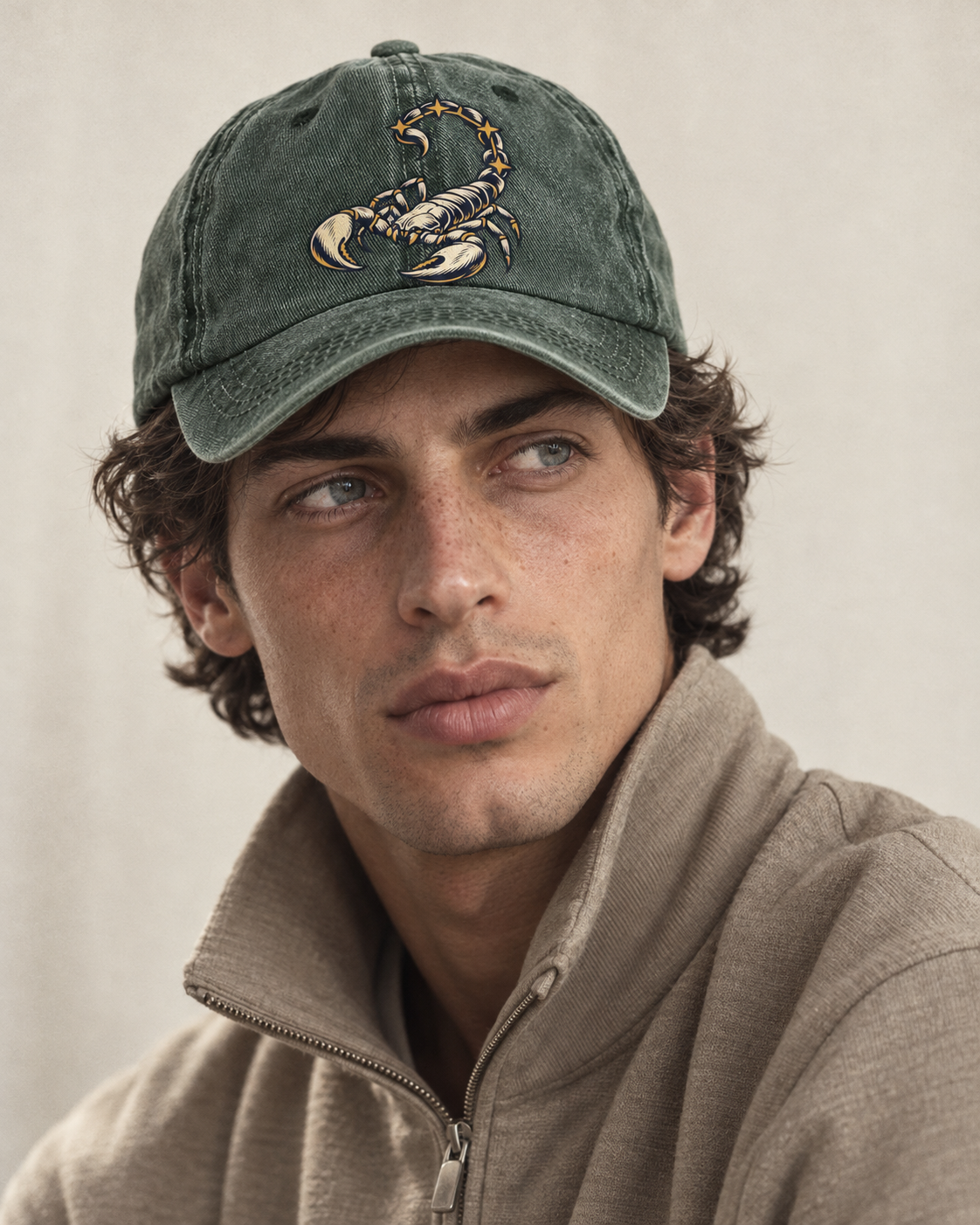 Model wearing the cap
