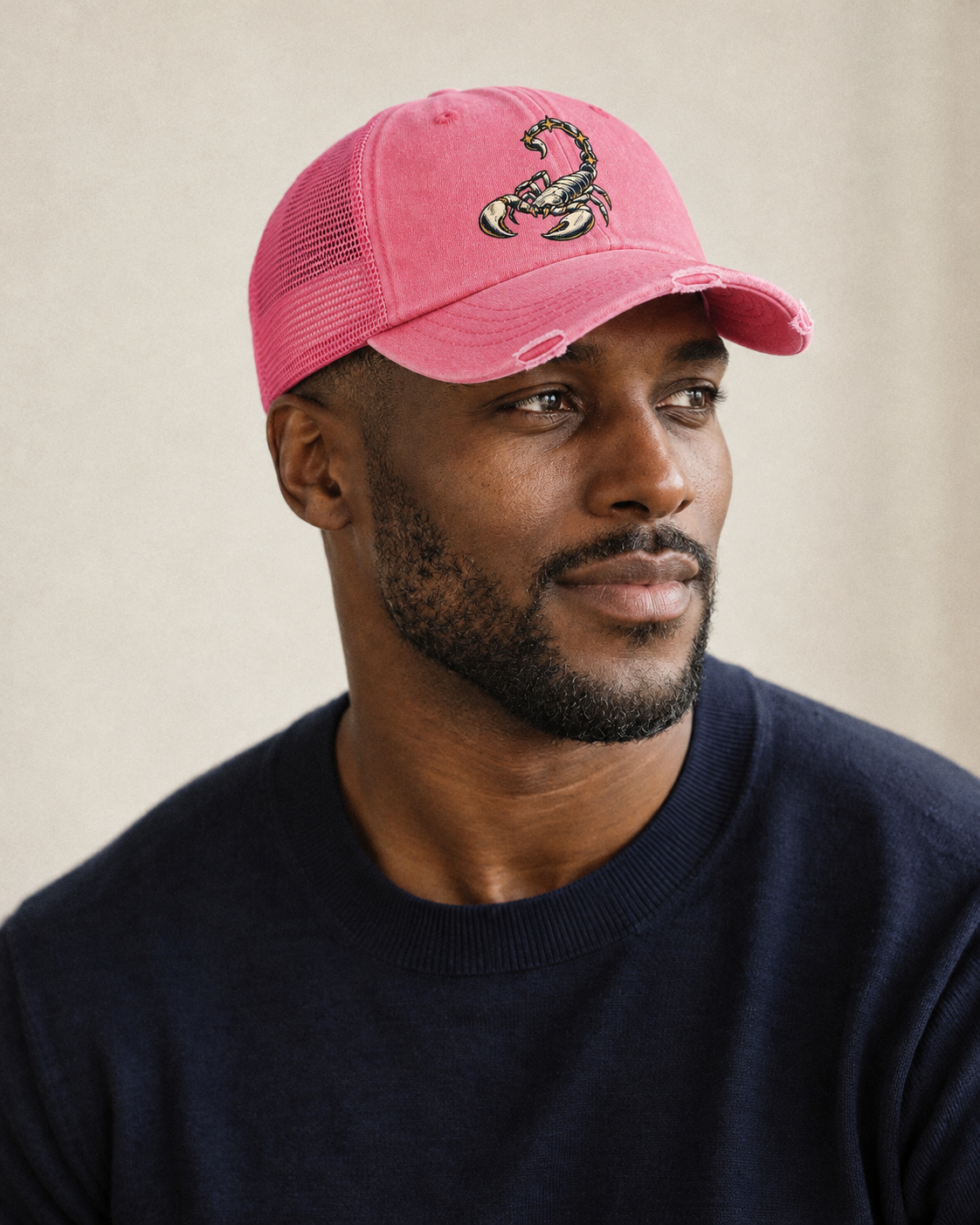 Model wearing the cap
