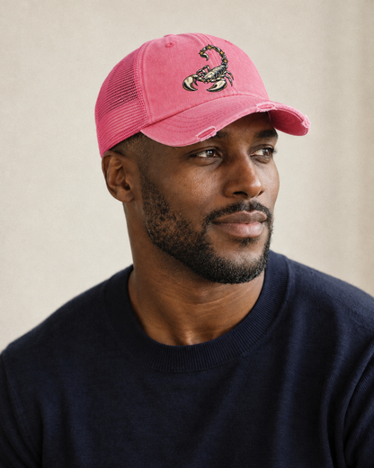 Model wearing the cap