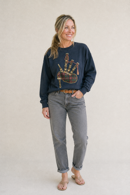Scottish Thistle Fleece Sweatshirt – studio model photo