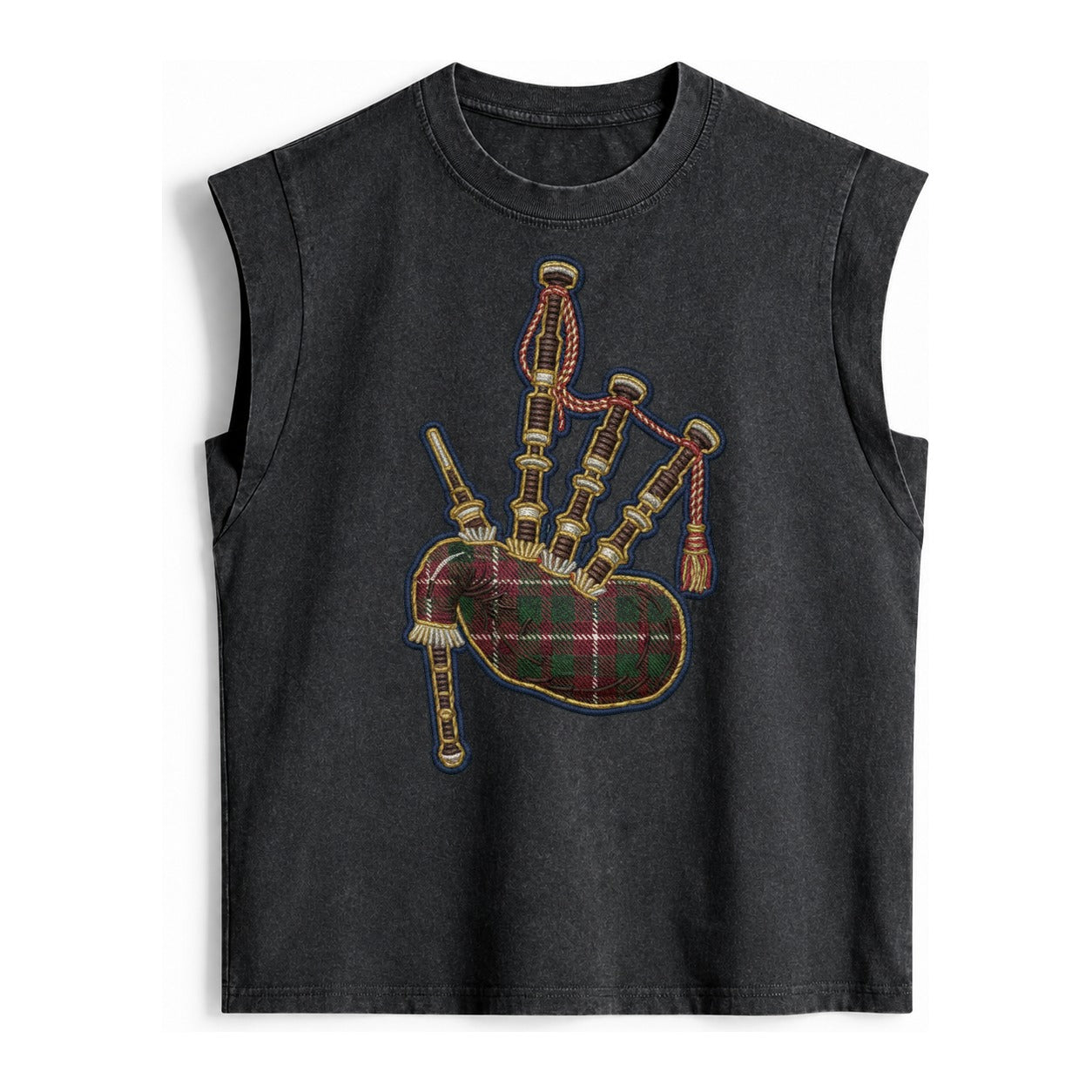 Scottish Thistle  - Vintage Washed Tank – Black