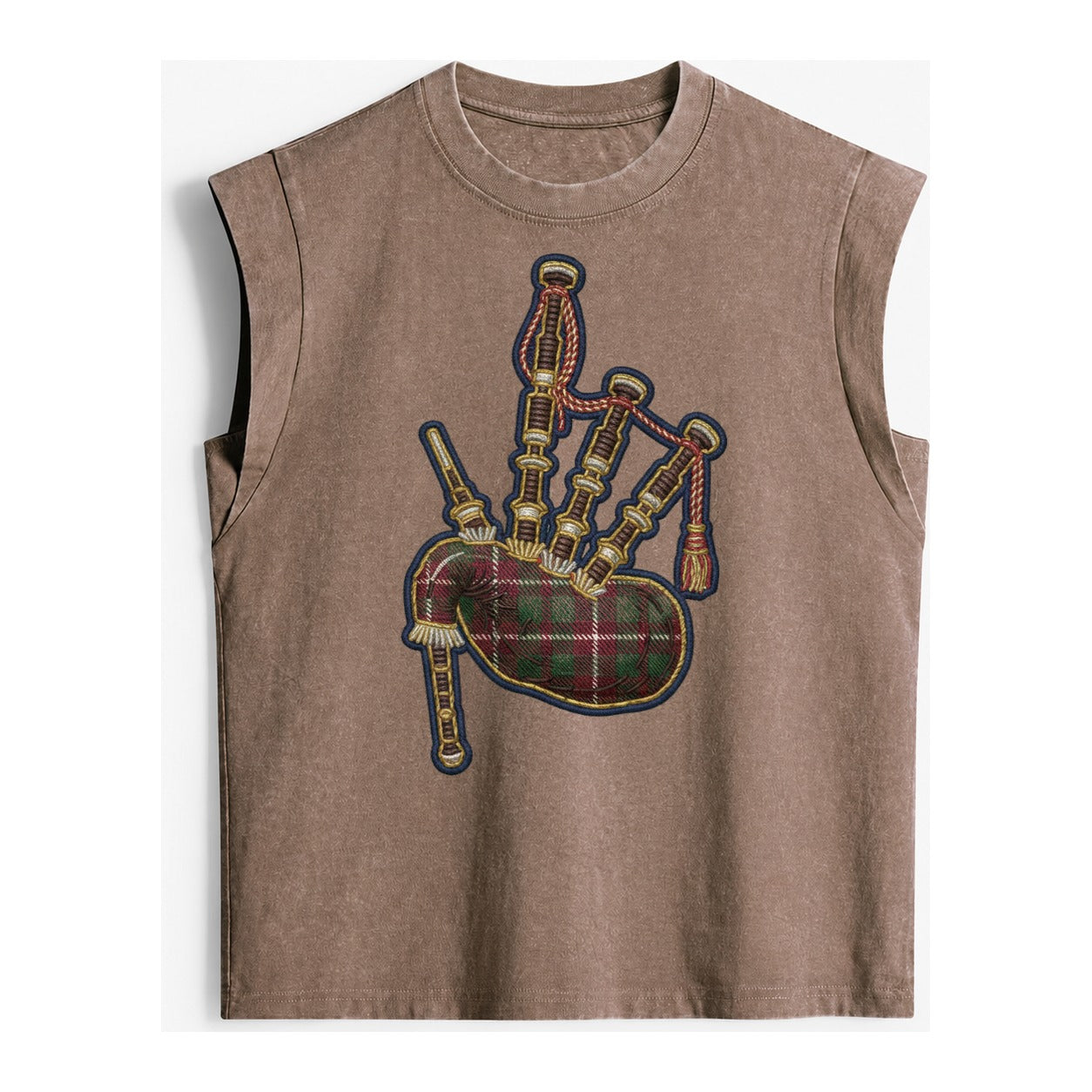 Scottish Thistle  - Vintage Washed Tank – Brown