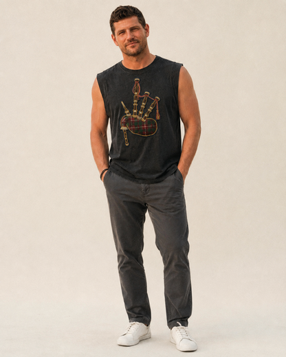 Scottish Thistle  - Vintage Washed Tank – studio model photo