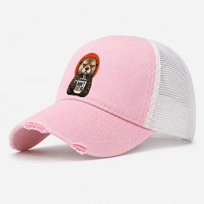 Sea Otter Mug Truths Washed Trucker Hat – Light Pink