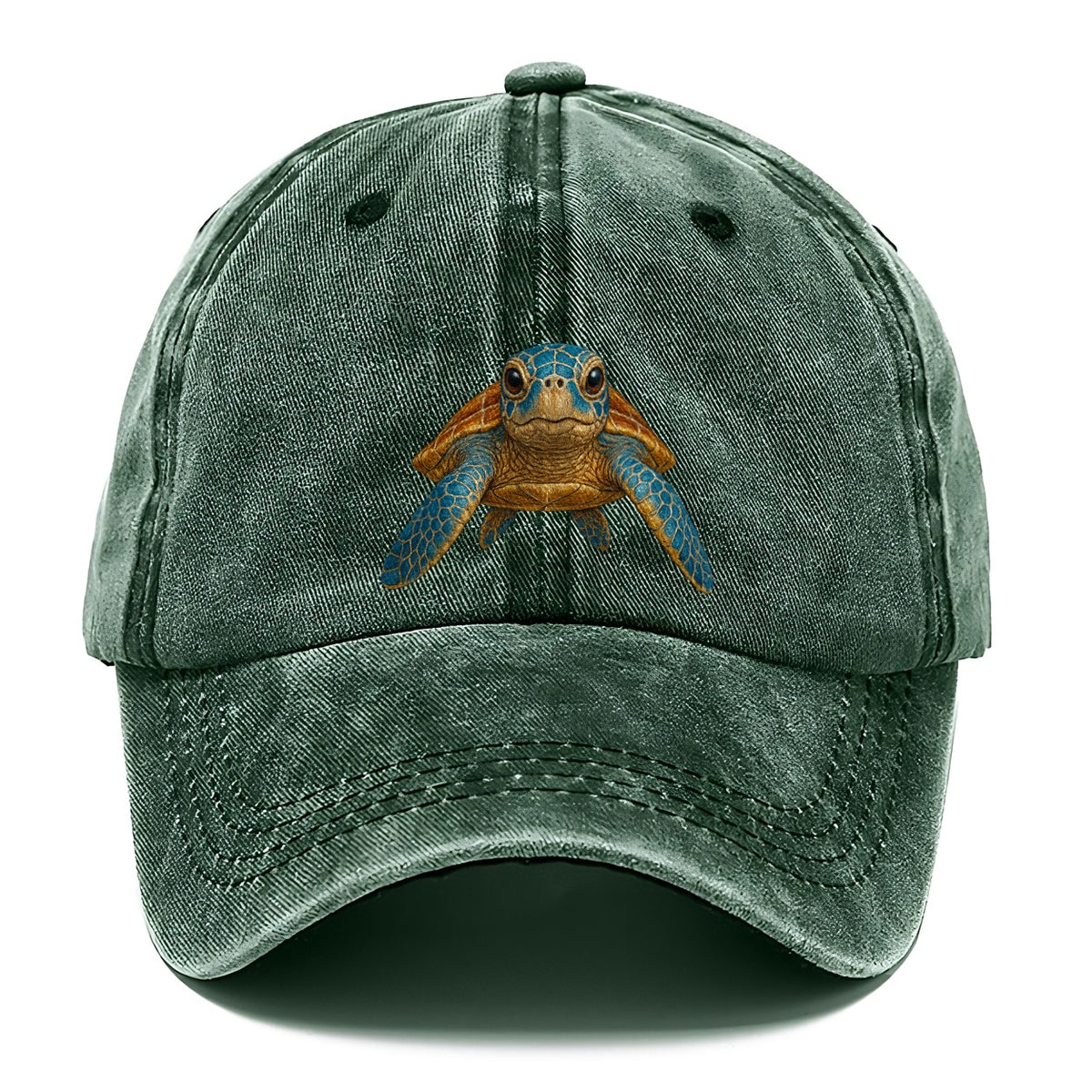Sea Turtle Ponytail Baseball Cap – Forest Mist