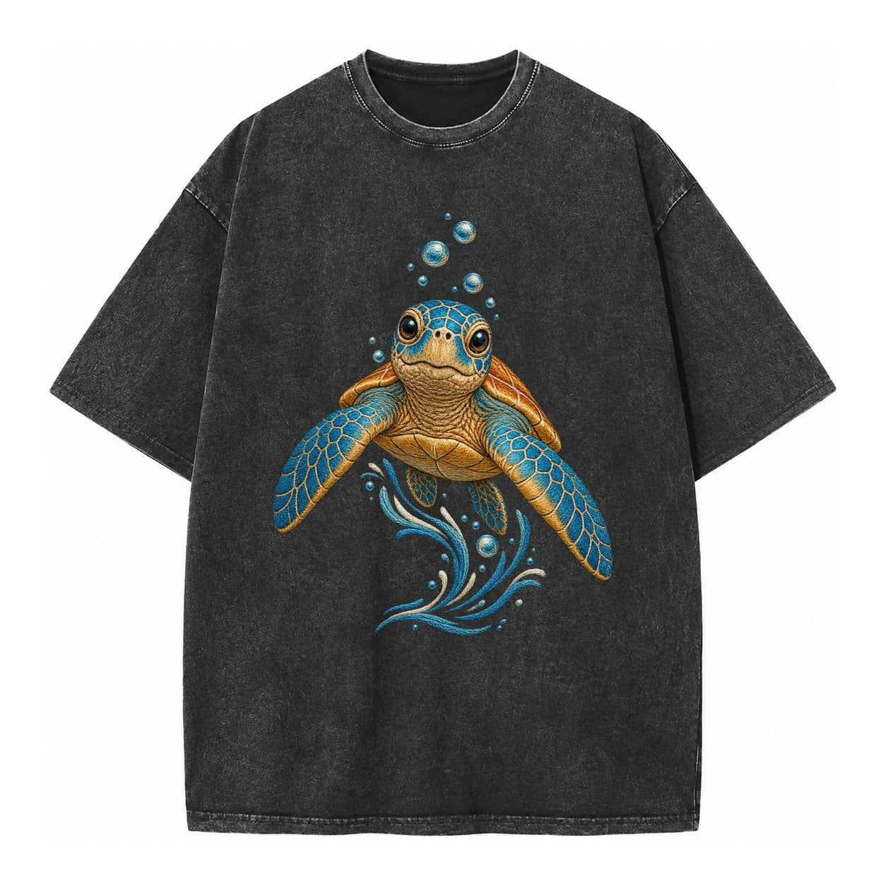 Sea Turtle Serenity Vintage T-shirt – Black