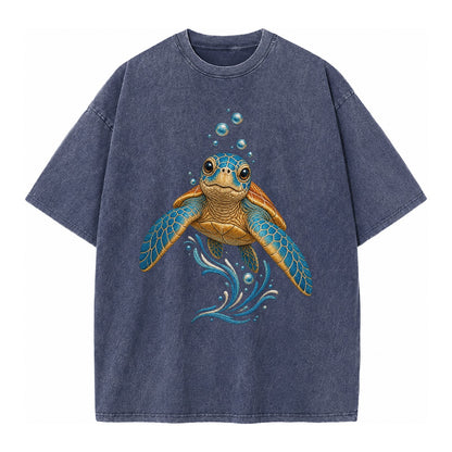 Sea Turtle Serenity Vintage T-shirt – Blue