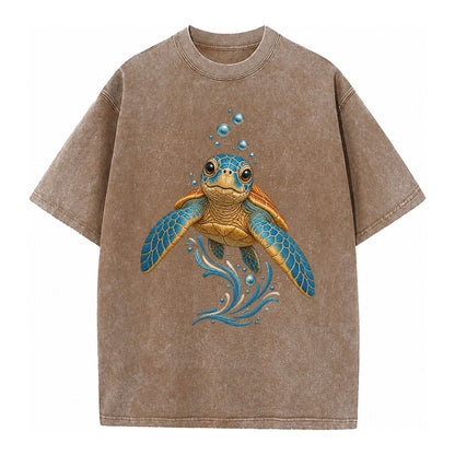 Sea Turtle Serenity Vintage T-shirt – Brown