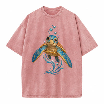 Sea Turtle Serenity Vintage T-shirt – Dusty Rose(Rose)