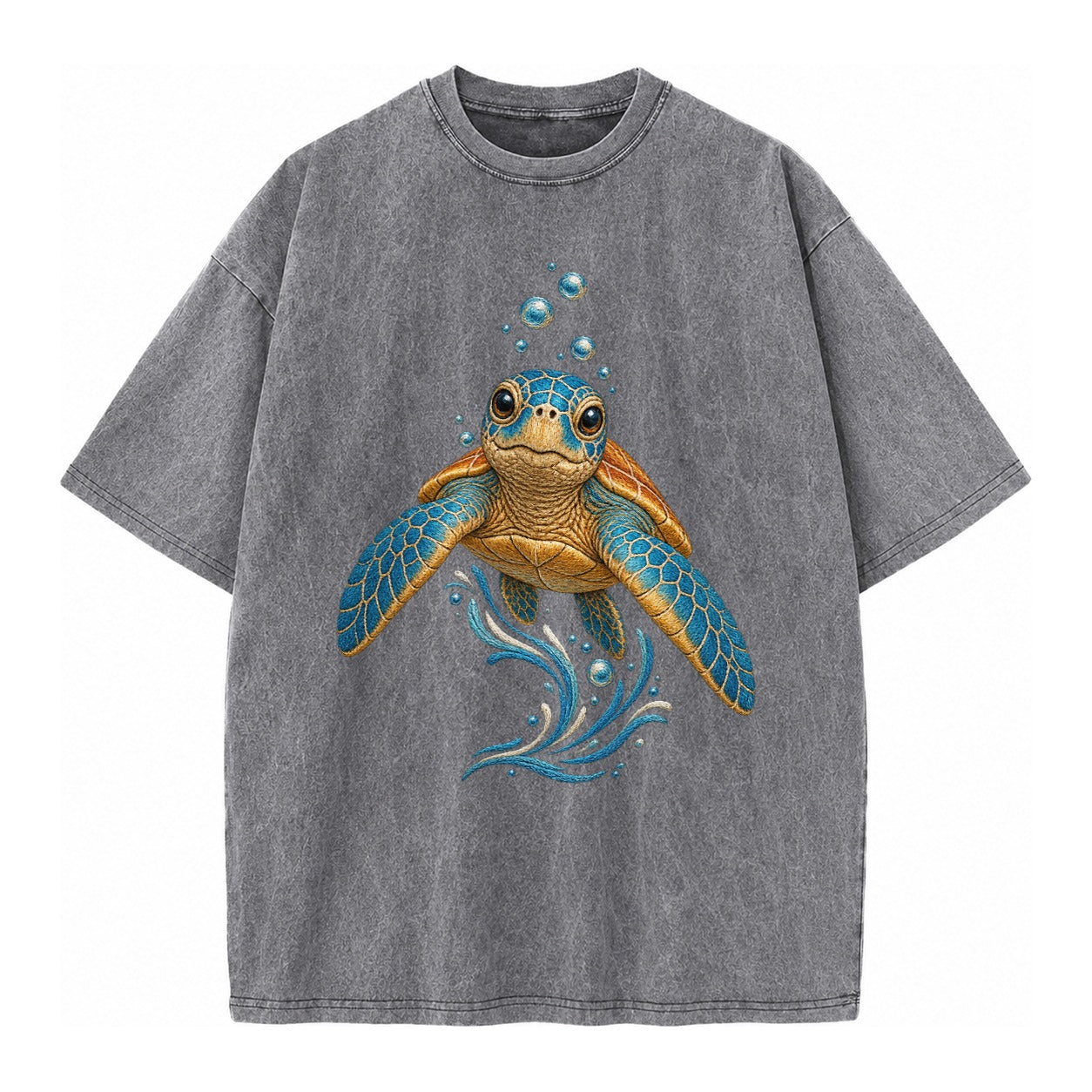 Sea Turtle Serenity Vintage T-shirt – Grey