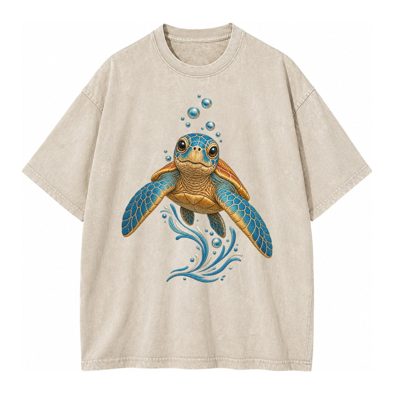 Sea Turtle Serenity Vintage T-shirt – Off White