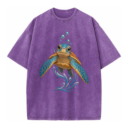 Sea Turtle Serenity Vintage T-shirt – Purple